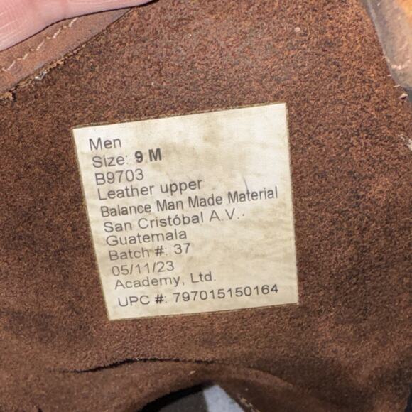 BRAZOS (B9703) Men\'s Crazy Horse II Western Brown Leather Boots Size 9M EUC main image 9